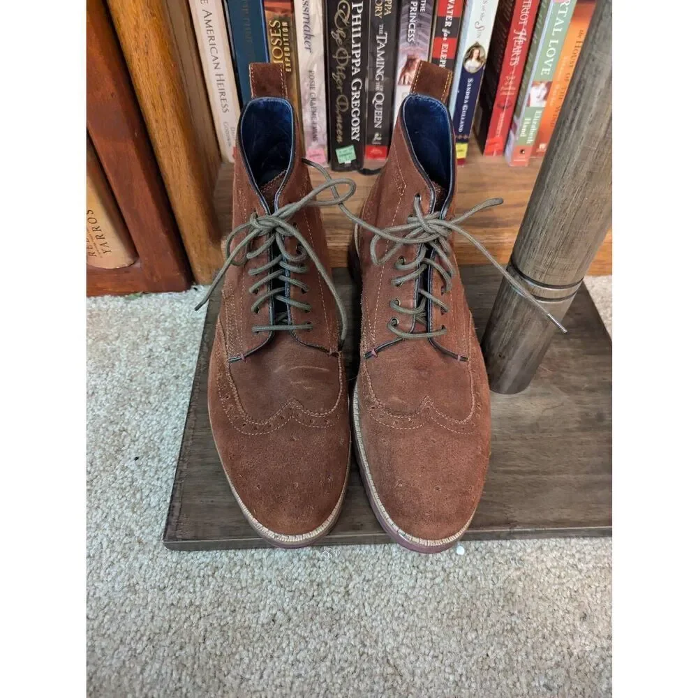 Ted Baker London Men’s EU 44 US 10-10.5 Brown Leather Chukka Boots